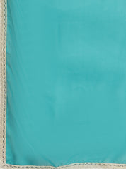 Teal Embroidered Palazzo Set with Dupatta