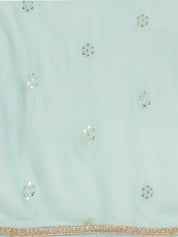 Sky Blue Embellished Anarkali Lehenga Set
