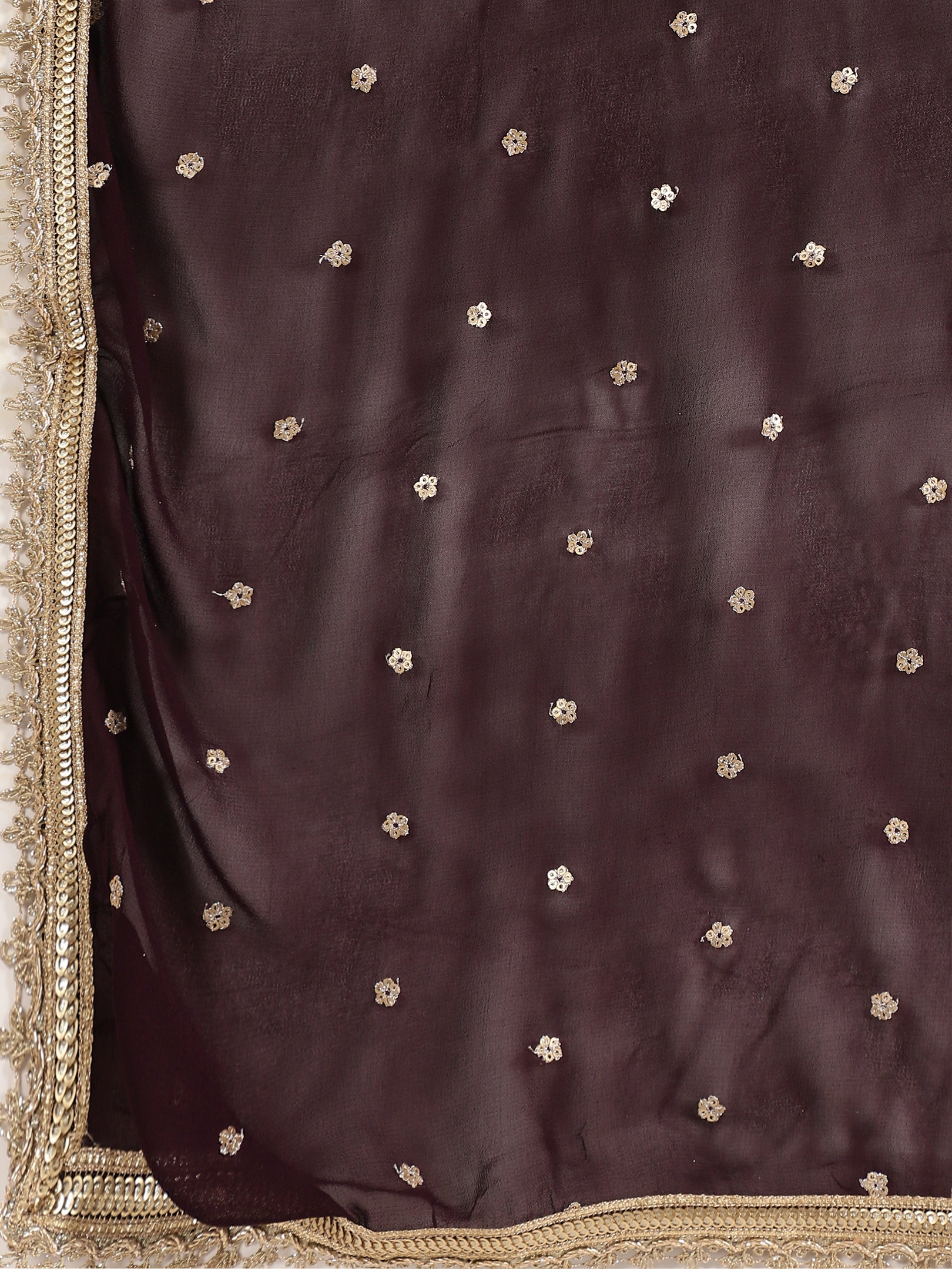 Maroon Heavily Embroidered Georgette Sharara Suit Set
