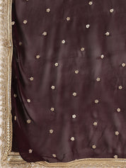 Maroon Heavily Embroidered Georgette Sharara Suit Set