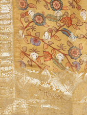 Ivory Gold Anarkali Gown with Banarasi Dupatta & Embroidered Detailing