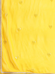 Mustard Yellow Floral Embroidered Lehenga Set