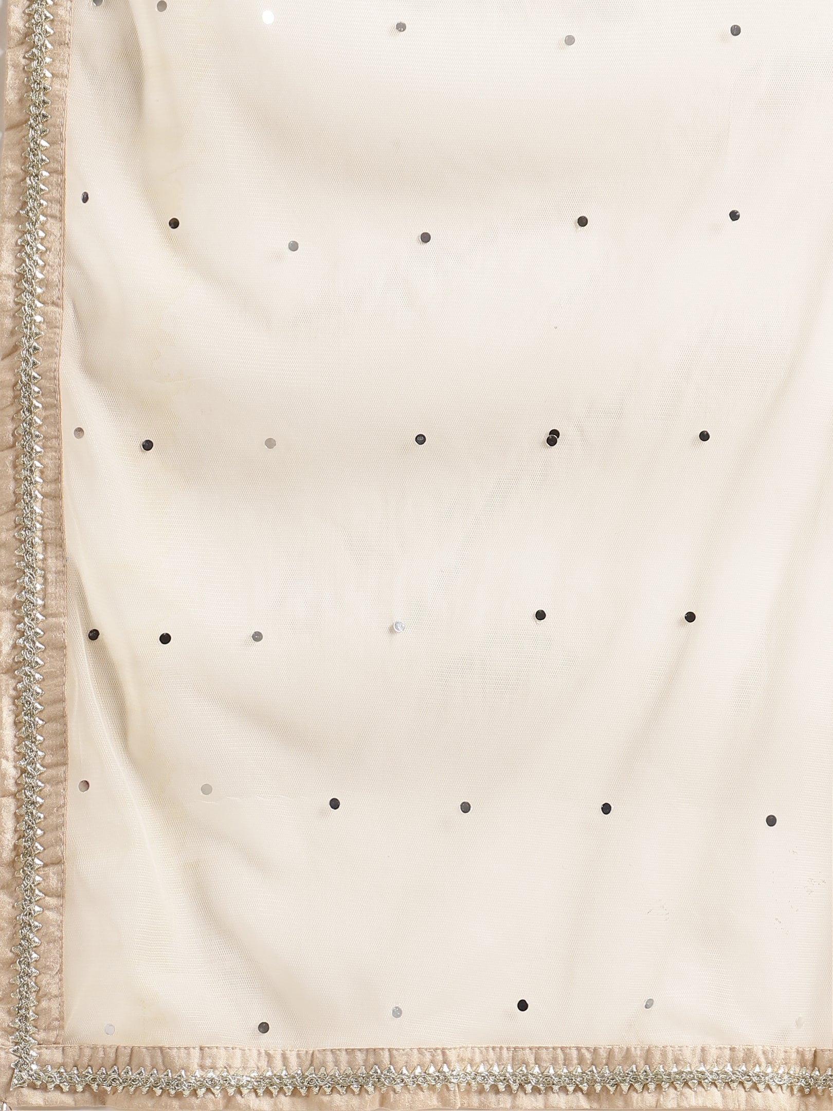 Ivory Gold Embroidered Anarkali Gown with High Neck