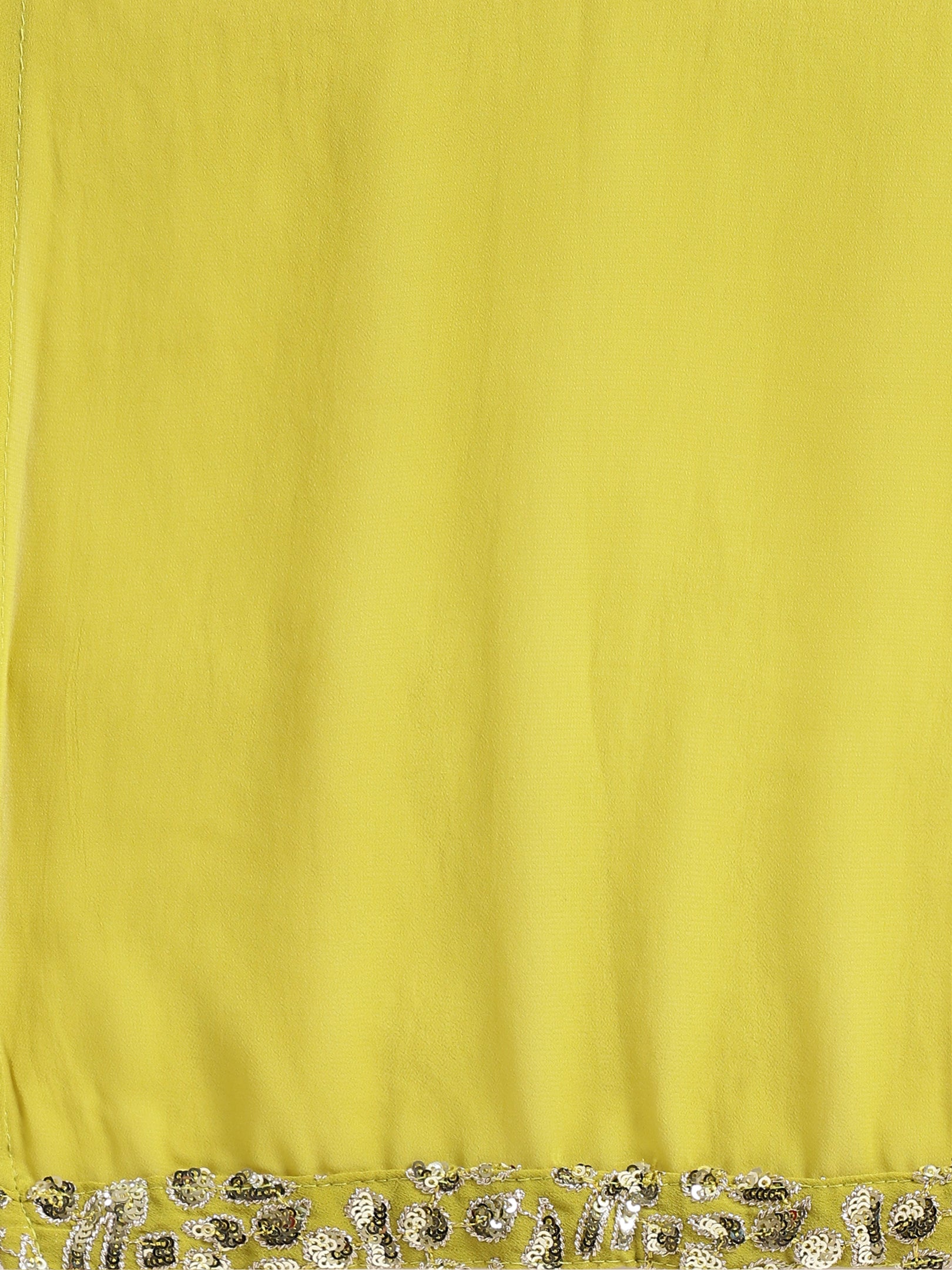 Lime Green Mirror Work Georgette Palazzo Suit Set