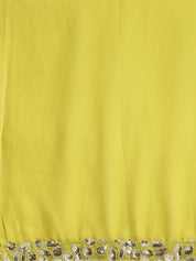 Lime Green Mirror Work Georgette Palazzo Suit Set