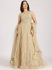 Champagne Gold Embroidered Gown