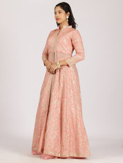 Elegant Peach Embroidered Anarkali Suit