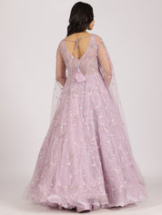 Ethereal Lavender Embroidered Net Lehenga Set