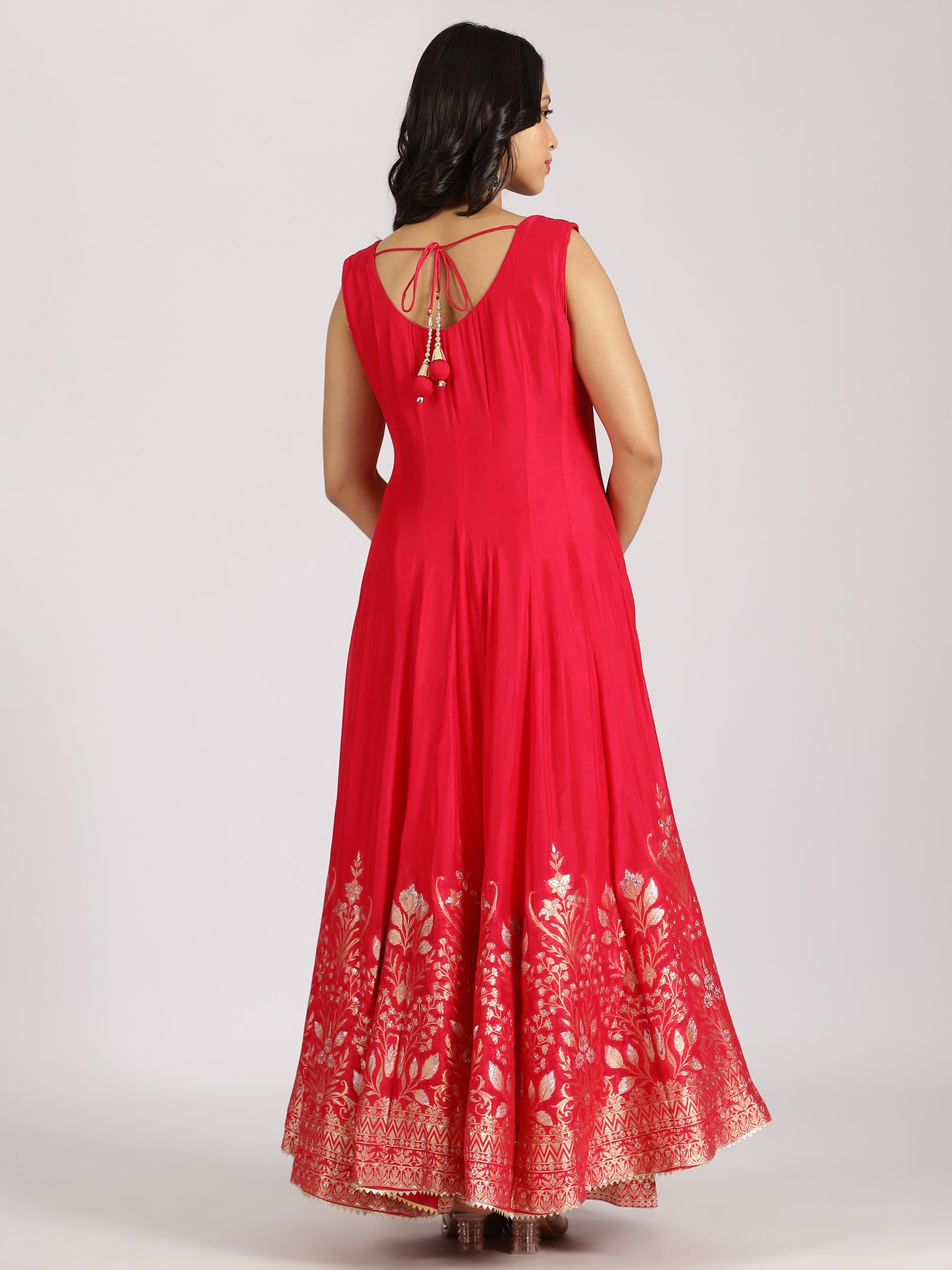 Red Embroidered Anarkali Set with Dupatta