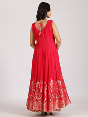 Red Embroidered Anarkali Set with Dupatta