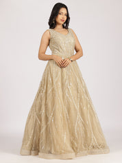 Champagne Gold Embroidered Gown