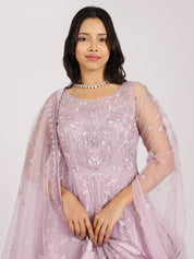 Ethereal Lavender Embroidered Net Lehenga Set