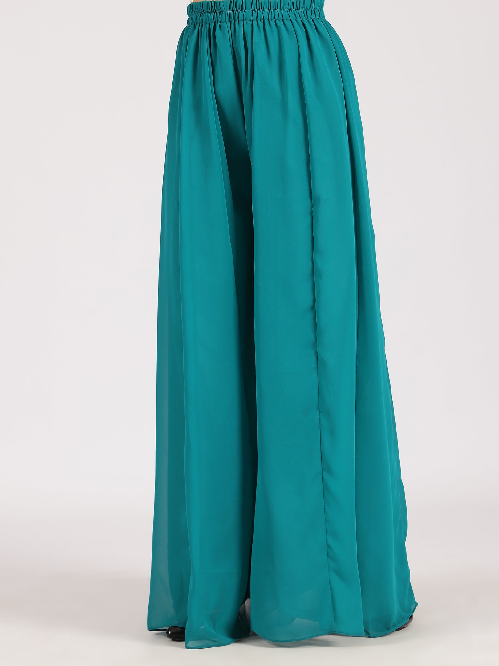 Teal Embroidered Palazzo Set with Dupatta