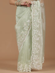 Embroidered Net Saree