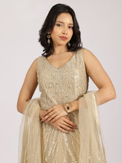 Champagne Gold Embroidered Gown