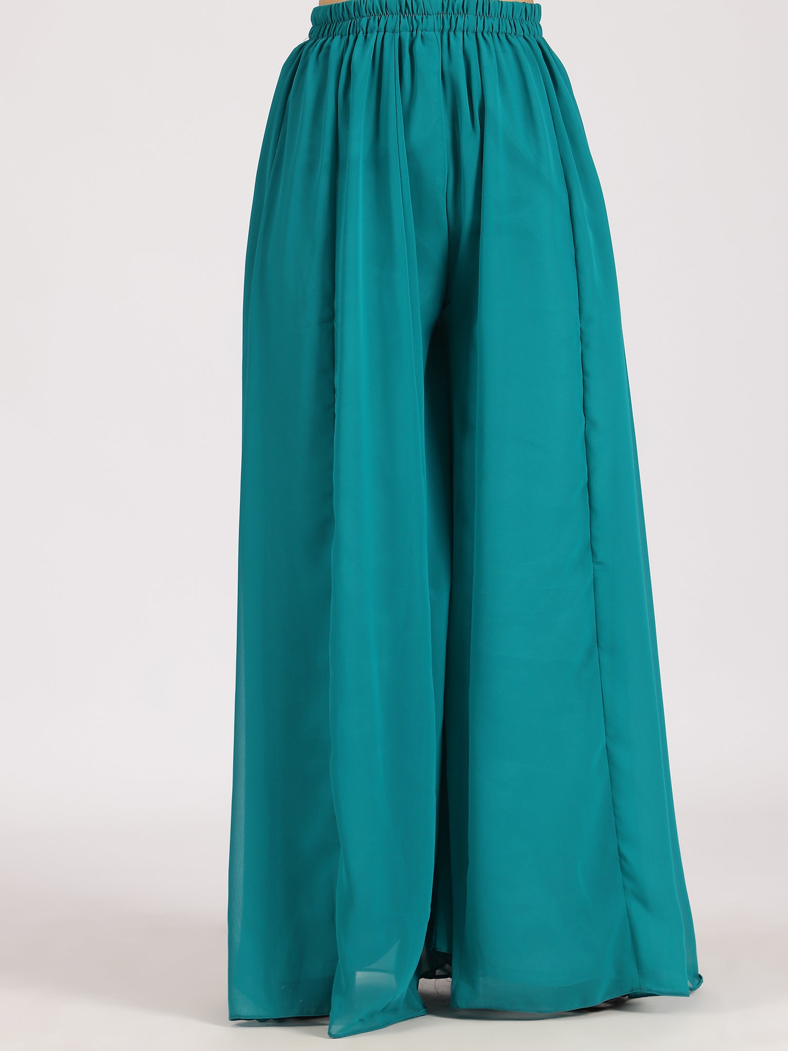 Teal Embroidered Palazzo Set with Dupatta