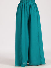 Teal Embroidered Palazzo Set with Dupatta