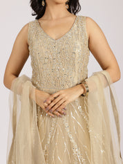 Champagne Gold Embroidered Gown