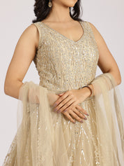 Champagne Gold Embroidered Gown