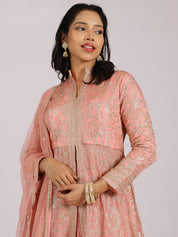 Elegant Peach Embroidered Anarkali Suit