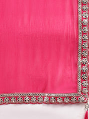 Vivid Pink Banarasi Salwar Suit with Matching Dupatta & Bottom