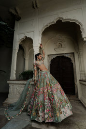 Garden Pastel Embroidered Lehenga