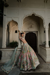 Garden Pastel Embroidered Lehenga