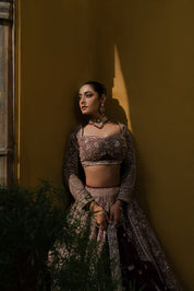 Maroon Heavily Embroidered Bridal Lehenga Set