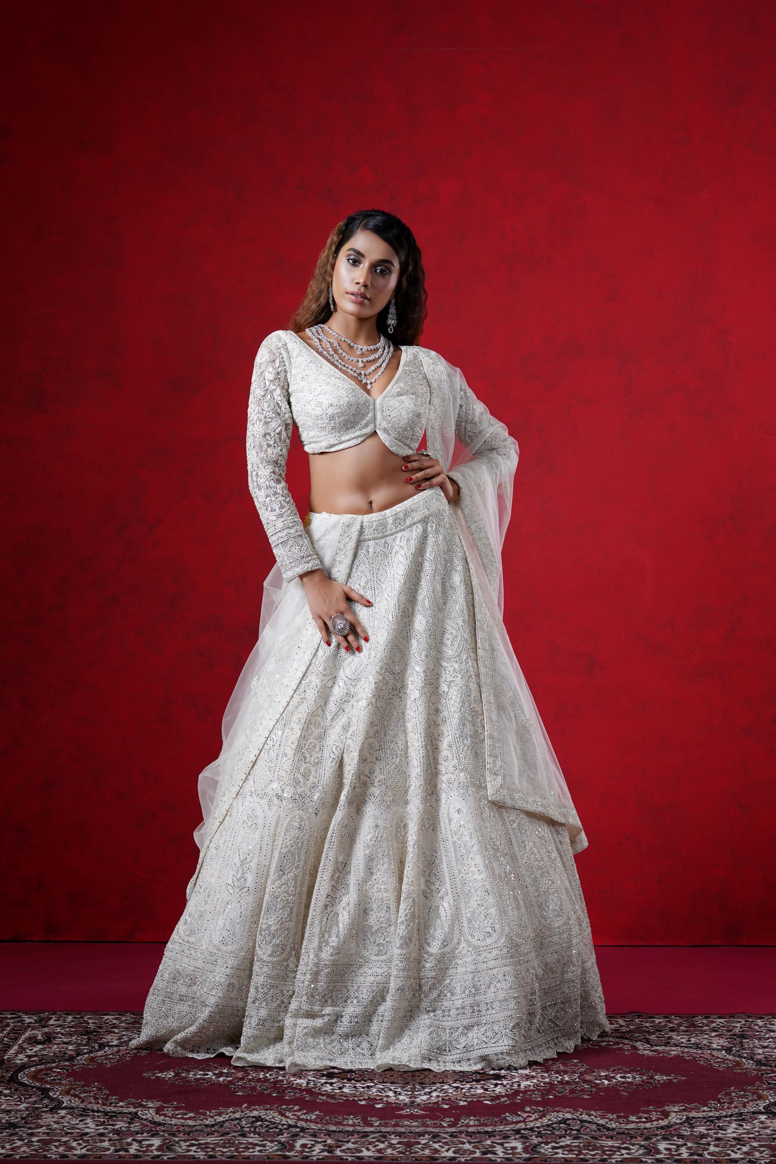 Intricately Textured Lehenga Set