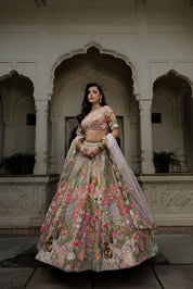 Garden Pastel Embroidered Lehenga