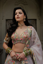 Garden Pastel Embroidered Lehenga