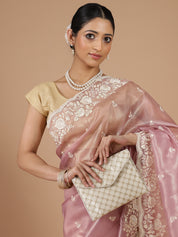 Baby Pink Jimmy Choo Saree with Intricate Embroidery