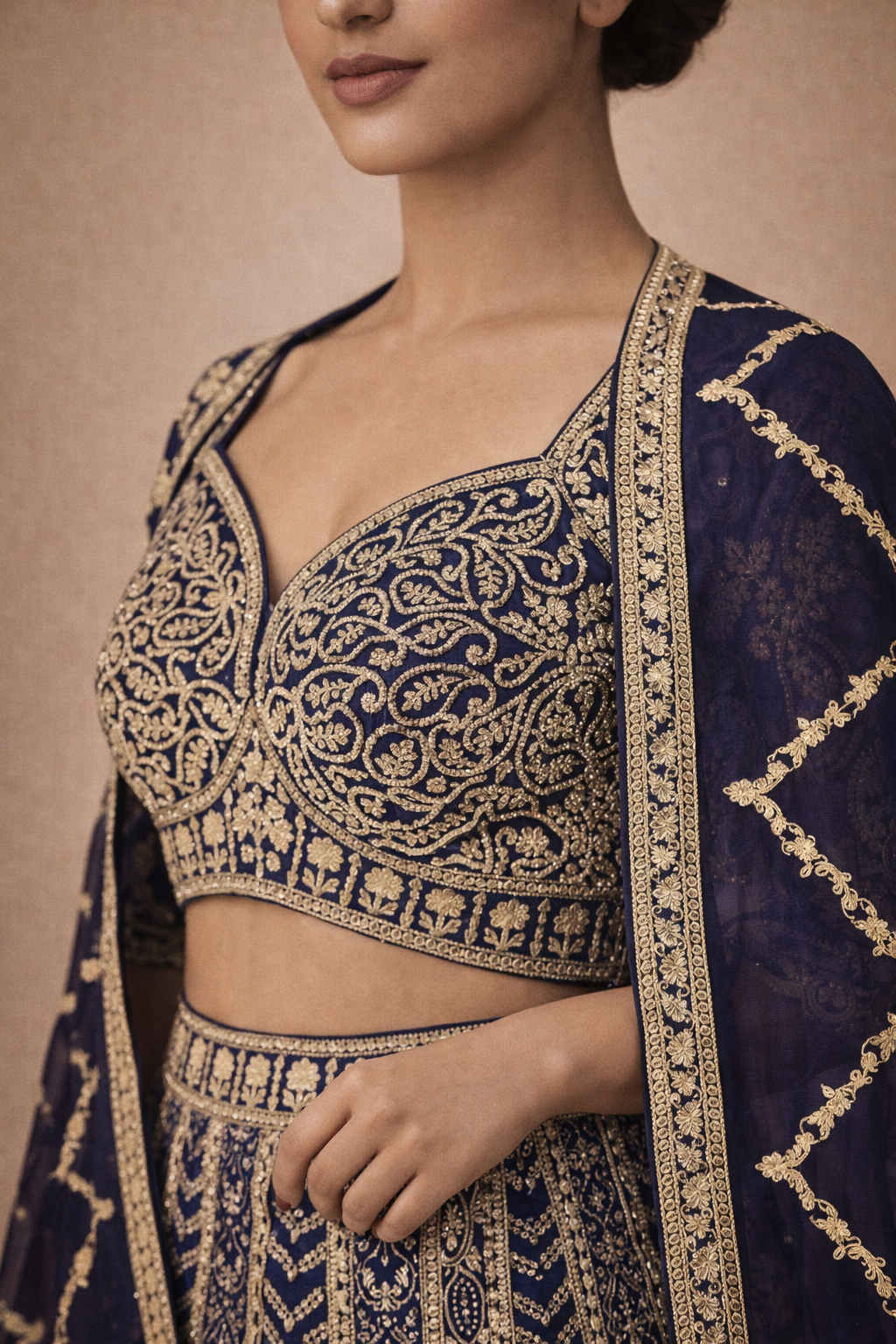 Navy Blue Prashvita Gagra Choli Set
| DIVA