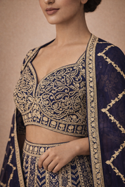 Navy Blue Prashvita Gagra Choli Set
| DIVA
