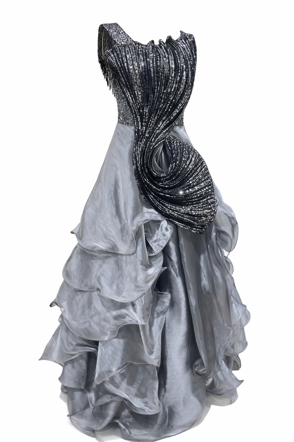 Black Sequin Party Gown for Women | Elegant Evening Wear by DIVA