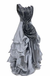 Black Sequin Party Gown for Women | Elegant Evening Wear by DIVA