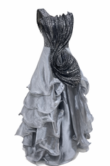 Black Sequin Party Gown for Women | Elegant Evening Wear by DIVA