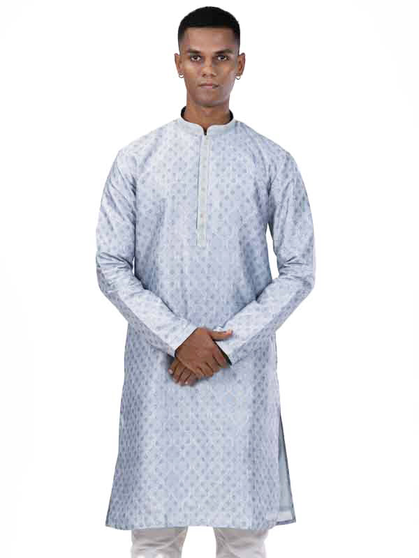 Beacon Grey Motif Printed Kurta Set