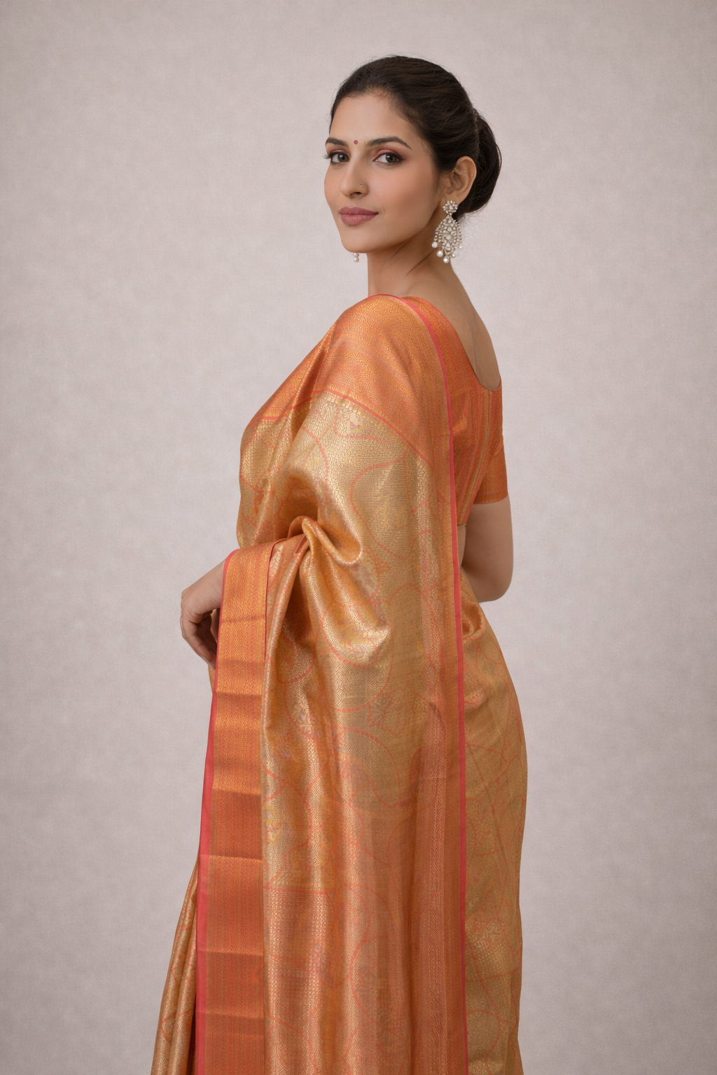 DIVA Coral Pink Premium Silk Saree | Elegant Traditional Wear