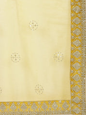 Mustard Yellow Georgette Zari Embroidered Lehenga