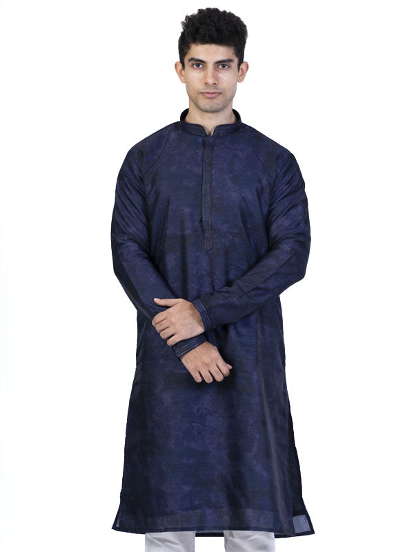 Midnight Blue Printed Kurta Set