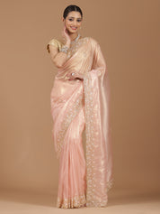 Organza Saree with Embroidered Border