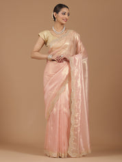 Pearl Embroidered Organza Saree