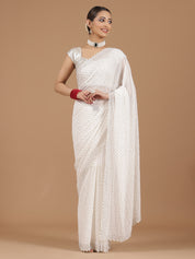 Bandhani Georgette Saree with Mirror Work Border