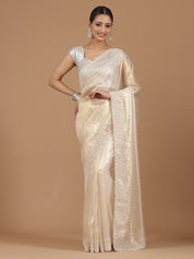 Satin Georgette Saree with Delicate Stone Work