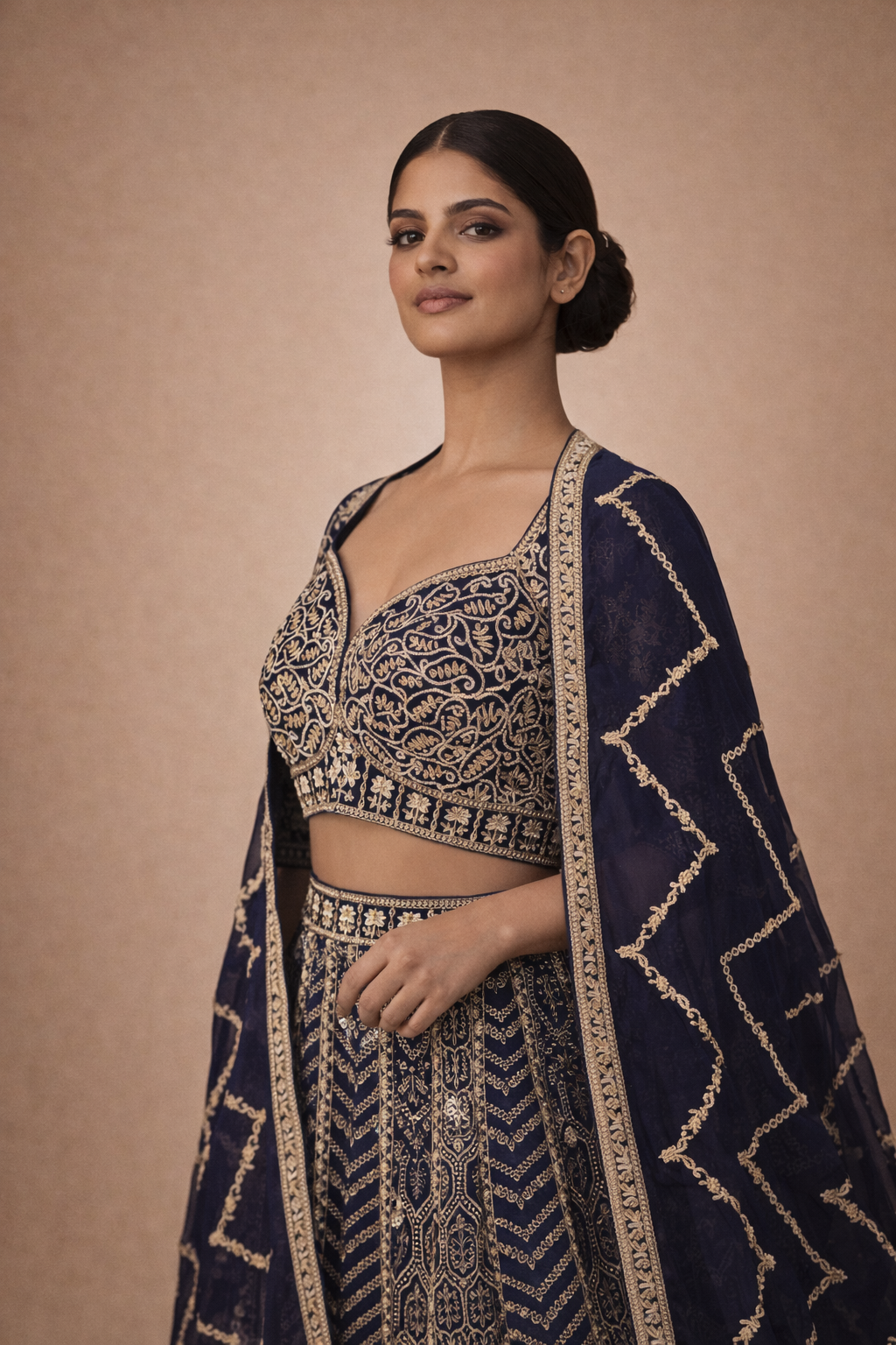 Navy Blue Prashvita Gagra Choli Set
| DIVA