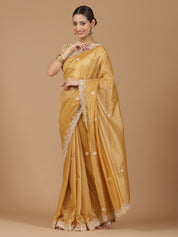 Tissue Silk Saree with Intricate Stonework Border