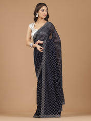 Bandhani Georgette Saree with Mirror Work Border