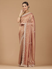 Tissue Silk Saree with Intricate Stonework Border