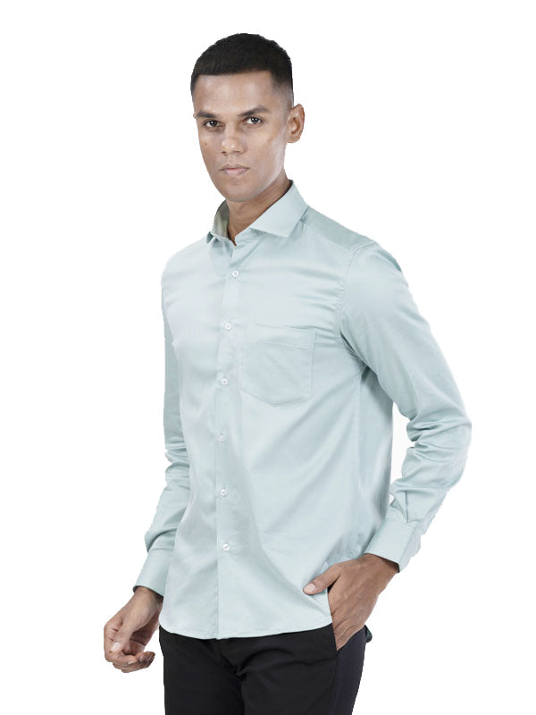 Aqua Oasis Stretch Satin Shirt